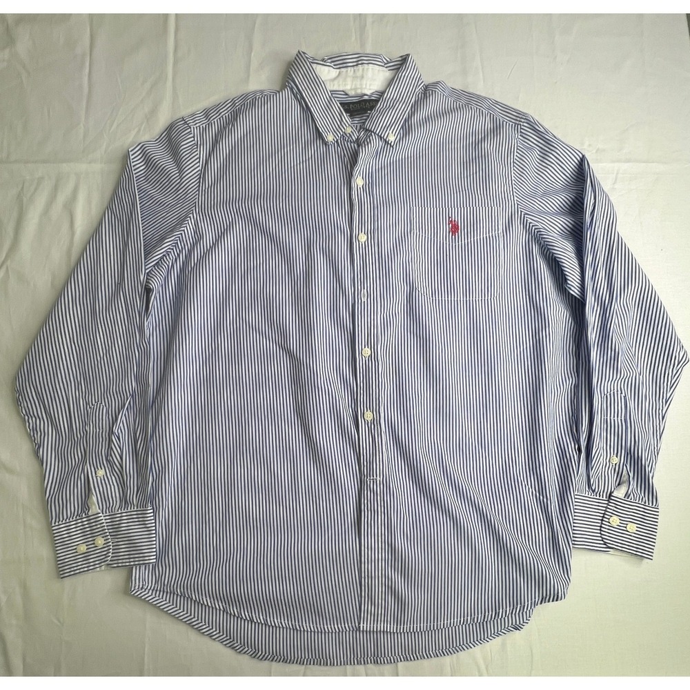 U.S.‎ Polo Assn. Mens XL Striped Button Down Long Sleeve Shirt Classic Fit